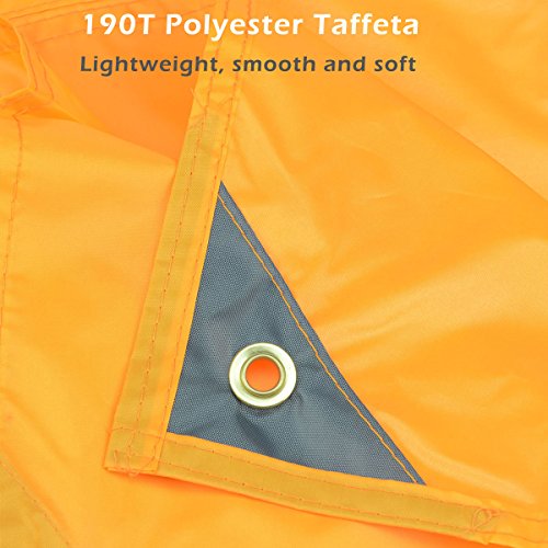 YAPJEB Waterproof Camping Tent Tarp Hammock Rain Fly Beach Shelter Footprint Groundsheet Picnic Blanket Mat Sunshade (Orange, S - 8.2 x 4.92 ft)