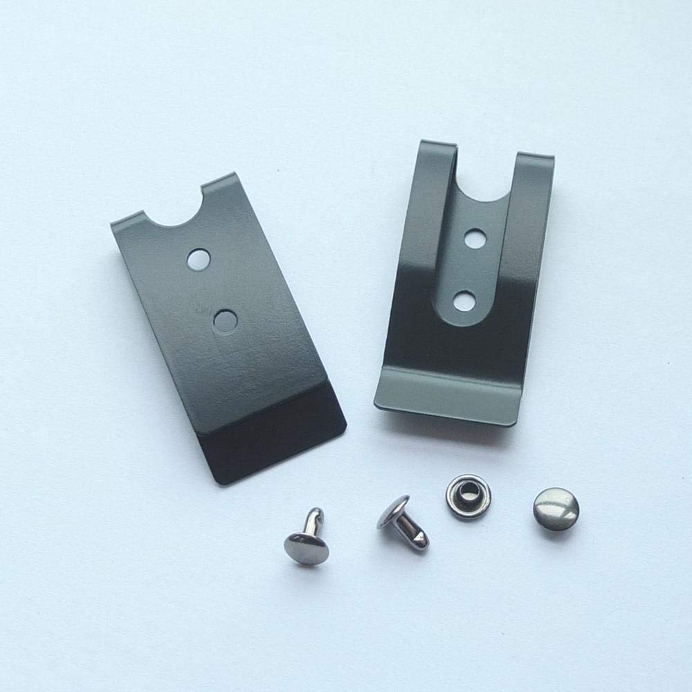micoshop 5 Pcs 54x25mm Belt Holster Clip Clasp Spring Hook Cap stud Buckles Keyring Hardware Black
