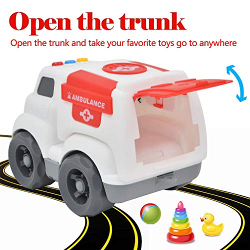 Ambulance Toy with Light & Siren Sound Effects,Educational Toy Vehicle for Toddler Boys and Girls,Imaginative Play Toy for Kids & Children