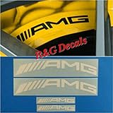 R&G AMG CURVE High Temp Brake Caliper Decal Sticker Set of 4 (White)