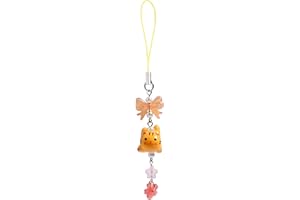 Gracayfr Cute Lazy Cat Phone Charm Bow Flower Fish Butterfly Beaded Aesthetic Keychain Charm Phone Charm Accessories