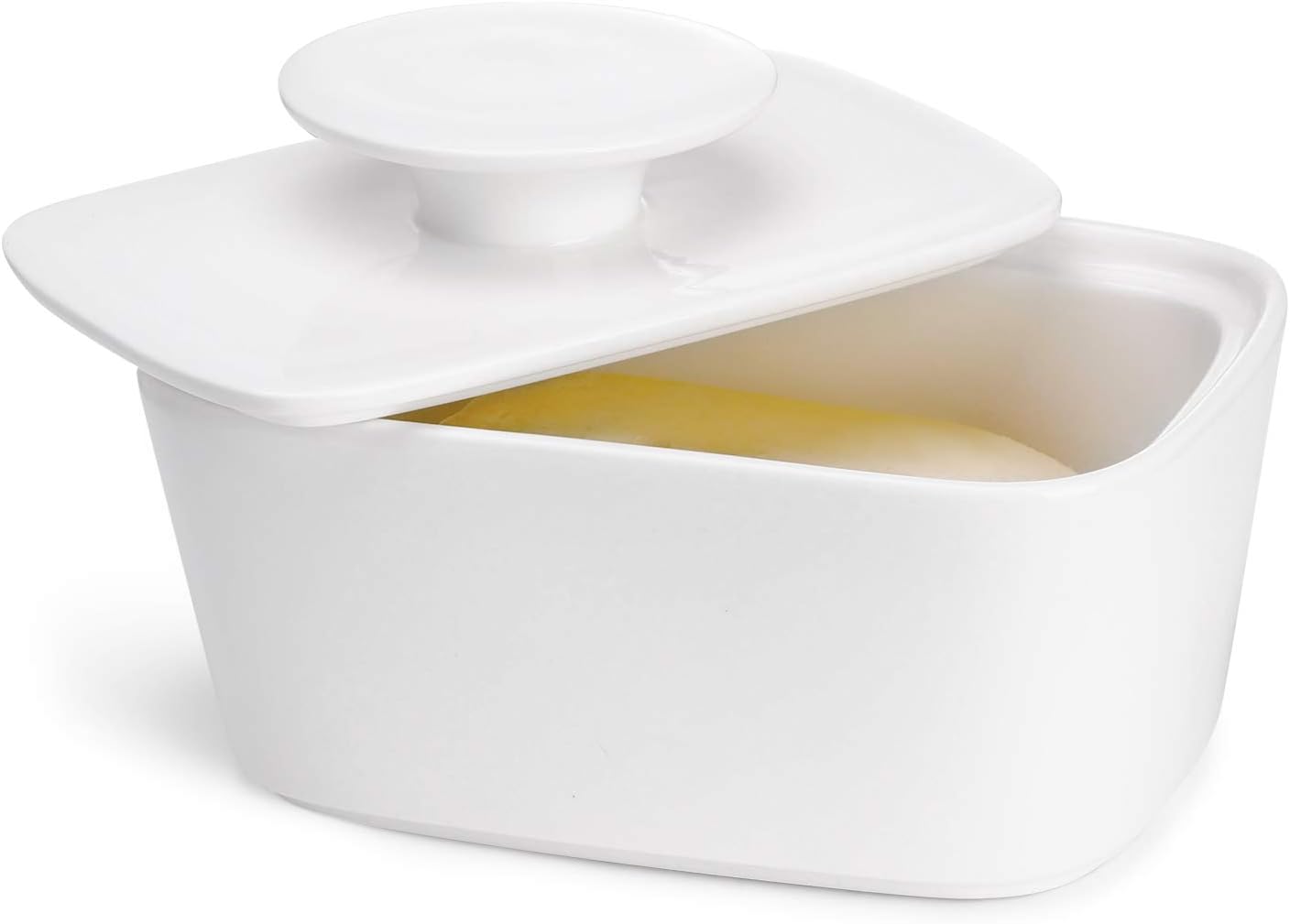 Sweese 321.101 Large Butter Dish with Lid, Porcelain