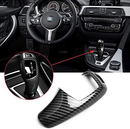 Xotic Tech Compatible with BMW F30 F20 F10 X3 X4 X5 X6 Carbon Fiber Pattern Gear Shift Knob Cover Trim: Automotive