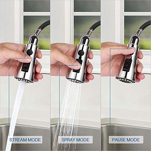 Motion Sensor Kitchen Faucet with Sprayer Polished Chrome No Touch