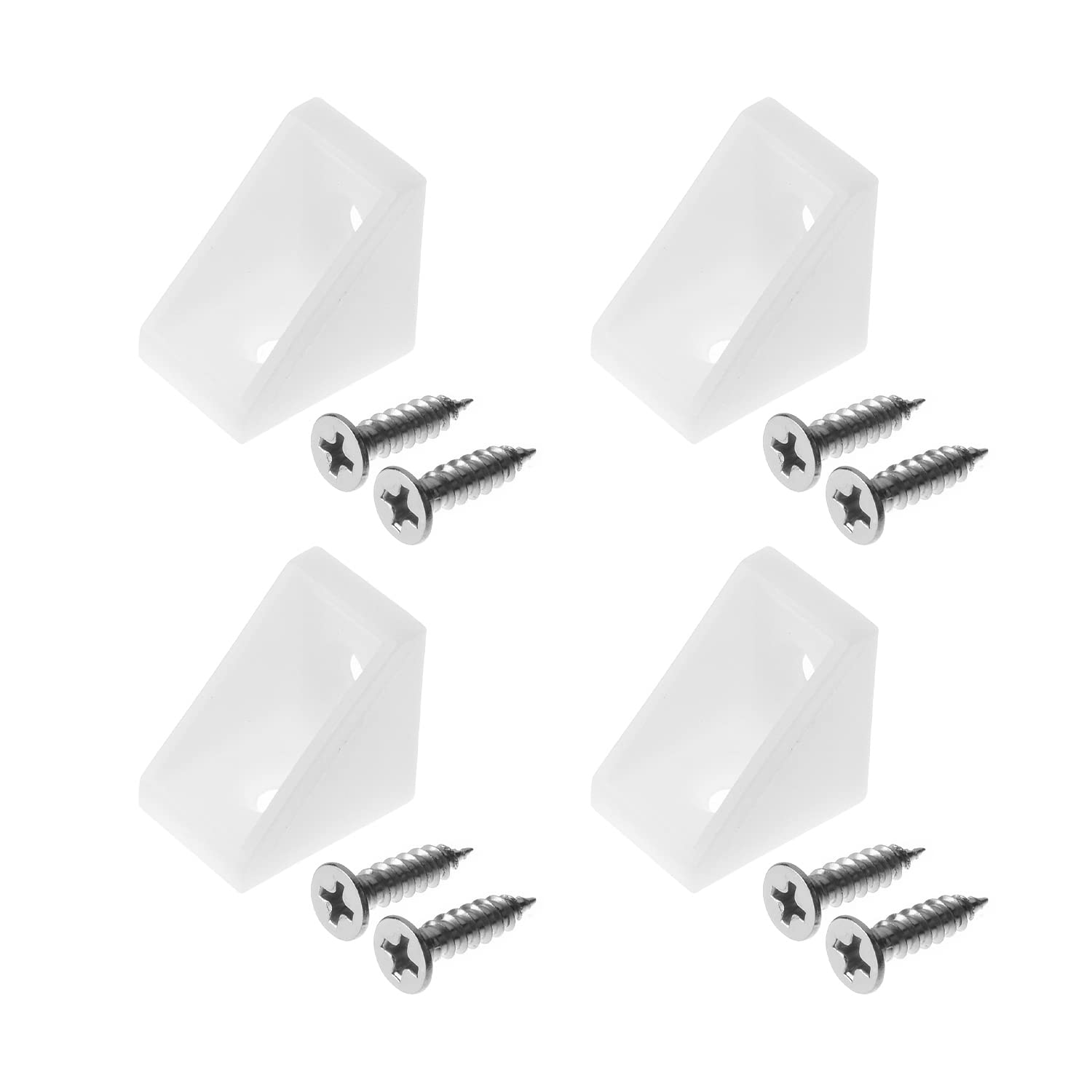 Photo 1 of MroMax 20PCS Plastic Corner Braces White L Bracket Shelf Closet Furniture Angle Bracket 0.79" x 0.79" x 0.59" (LxWxH) for Home Drawers Windows Cabinet