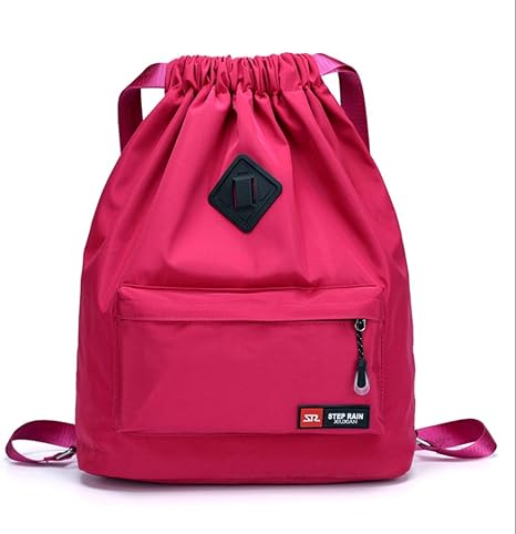 Amazon Co Jp Nj バックパック アウトドアトラベルバッグドローストリングポケットドローストリングバックパック大容量軽量バッグストレージバッグスポーツバッグ 色 ローズレッド サイズ さいず 32x40x15cm ホーム キッチン