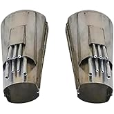 Mandalorian Steel Arm Bracers 18 Gauge Wearable Armor Guards for Cosplay LARP Costume Fantasy Role Play Adult Warrior Forearm Protection Halloween Christmas Collectible Display Prop