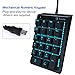 (Blue switches) USB Numeric Keypad,SADES Mechanical USB Wired Numeric Keypad 22 Key Numpad with LED Backlit- Black