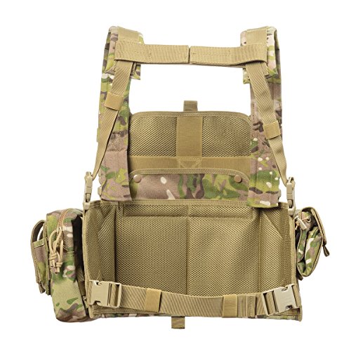 Tactical Portable Plate Carrier Mag Chest Rig Vest Body Modular Combat Vest-Cp