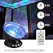 Ocean Wave Night Light Projector with Music Player Romantic Color Changing LED Party Decorations Projection Lamps Mood Lighting for Living Room Bedroom (Black)
