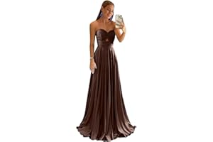Bddhkw Satin Bridesmaid Dresses for Women Long Prom Dress 2025 Sweetheart Wedding Guest Dress Long Formal Evening Gown KF060