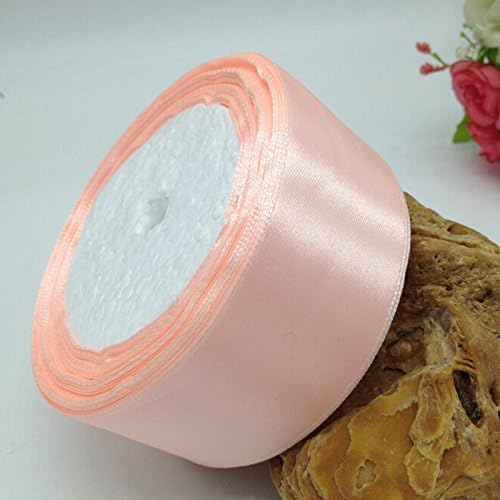 1roll Peach Satin Ribbon Gift Packing Belt Wedding Decoration Craft Boutique Sewing Hair Bow Clip Accessory Making Gift Package Wrapping Crafting DIY Colors Ties