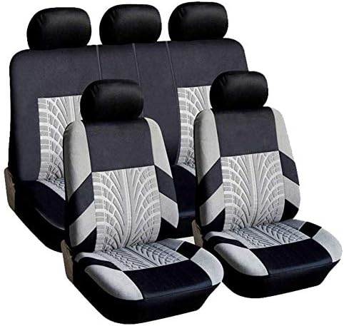 HZLX Car Seat Cover Protector - Four Seasons Universal Craft Fabric Cushion, Auto Product 9 Sets,Gray
