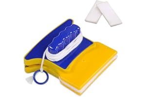 Double-Sided Window Cleaner Glass Wiper Magnetic Tools Square Shape Double-Side Magnetic Glass Cleaner Wiper with 2 Extra Cot