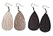 L&N Rainbery Teardrop Leather Earrings Antique Looking 2 Pairs Pack (Light gold+Black)