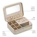 B.Catcher Jewelry Box for Women Small and Portable Golden PU Leather Jewelry Travel Case