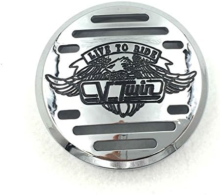 XKH- Replacement of Chrome Horn Cover with Black Logo For 1998 2013 Yamaha V Star 650 Classic Custom 1999 2009 Yamaha V Star 1100 Classic Custom Silverado 1995 2006 Kawasaki Vulcan 801