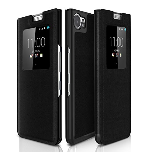 Blackberry keyone case, basstop flip pu leather full co…