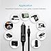 [UL Wire]Chanzon 12V 3Ft Car Cigarette Lighter to 5.5mm x 2.1mm Plug DC Power Supply Adapter 18AWG Cable for Electronic Appliances and LED Strip Lights Extension Cord