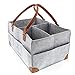 luxury little Diaper Caddy Organizer, Large Cotton Rope Nursery Baby Basket, Changing Table Organizer for Baby Diaper Storage, Portable Car Organizer with Removable Divider, Baby Shower Gifts (Grey)