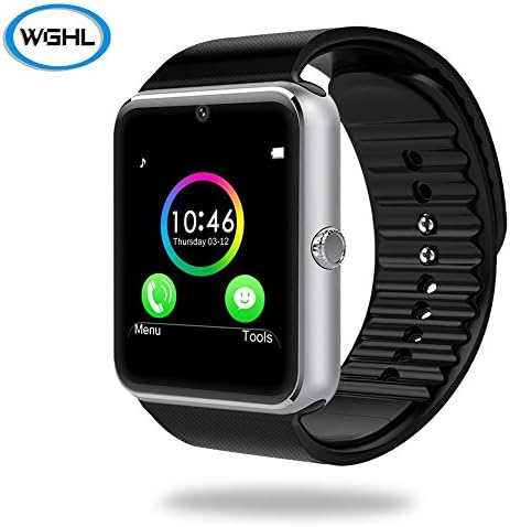 BESD Bluetooth Smart Watch Wristwatch Phone Fitness Activity Tracker Wristband Sport Watch with Sim Card Slot/Camera//Pedometer/Sleep Tracker/Remote Capture Compatible with Android Phone (Silver)