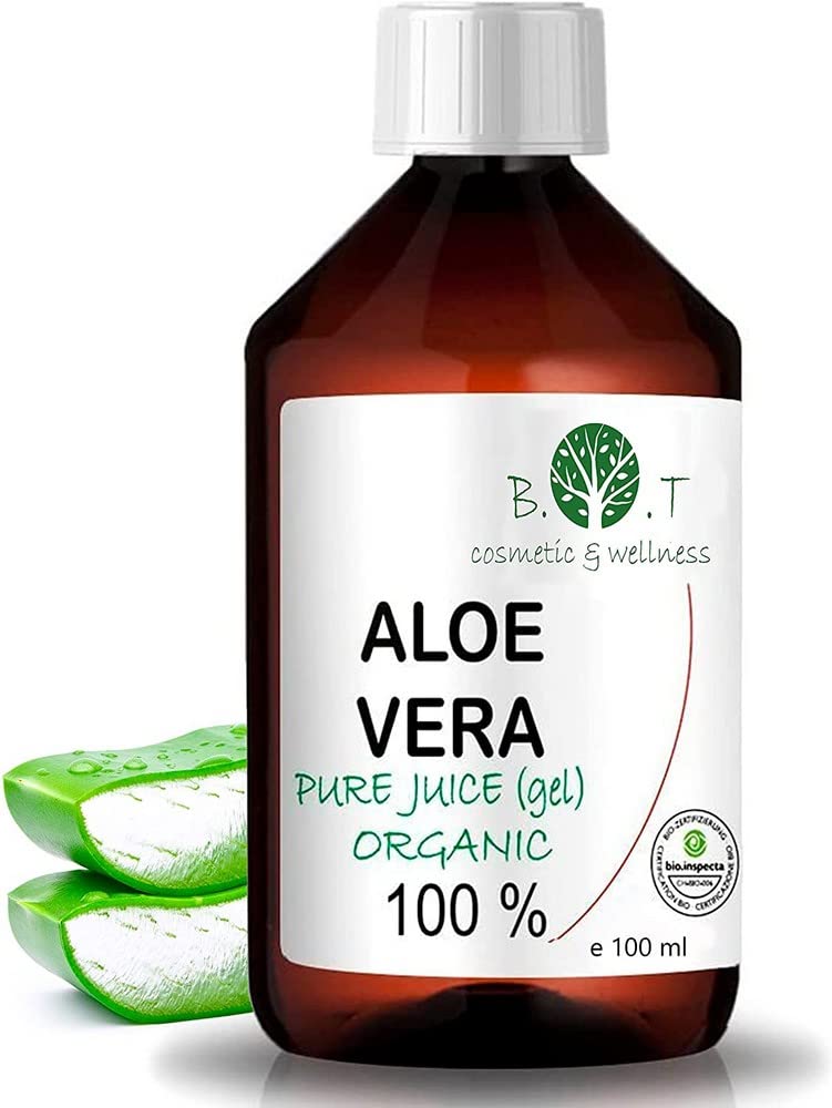 Pure Liquid Aloe Vera 100% Natural Organic: Moisturising, Soothing and Repairing, Facial Tonic and Cleanser, After-Sun, Hair Removal and Shaving, Anti-Ageing Serum. HOMEMADE COSMETICS - 100 ml