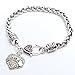 Heart Oma Bracelet Cuff Women Girl Charm - White Crystal Silver Jewelry …