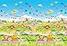 MyLine Baby Play Mat, Foam Floor Gym Rug, Non-Toxic, Non-Slip, Reversible, Waterproof, Great for Children, Toddler and Infant (Super Large, 78.7''x70.9''), Animal School/Train ABC