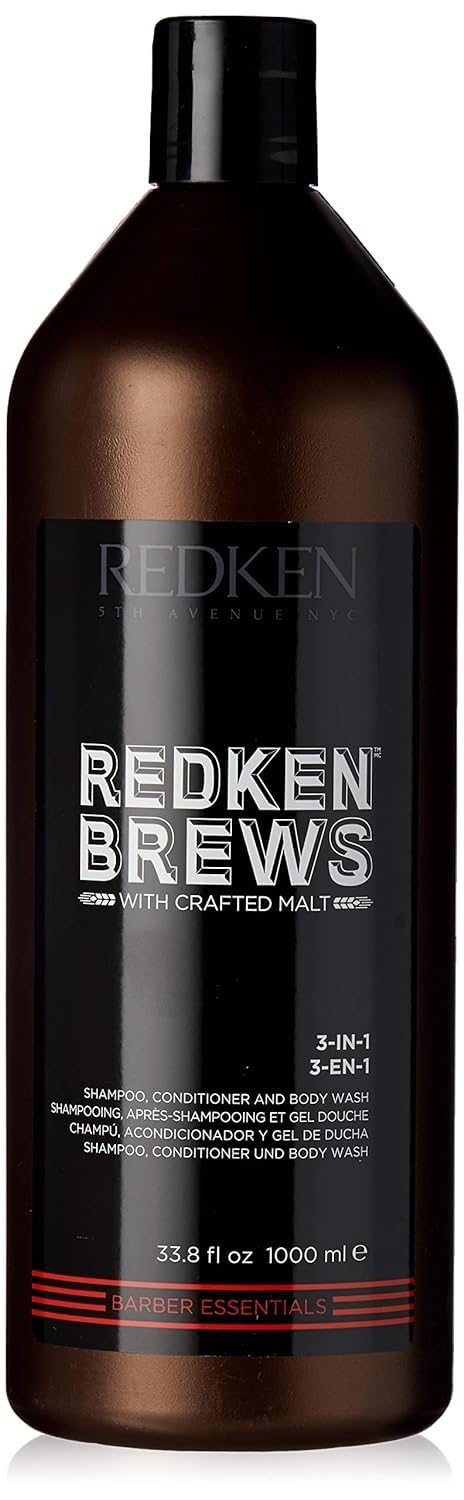 Redken Brews Mens 3 In 1 Shampoo Conditioner And Body Wash 1000ml