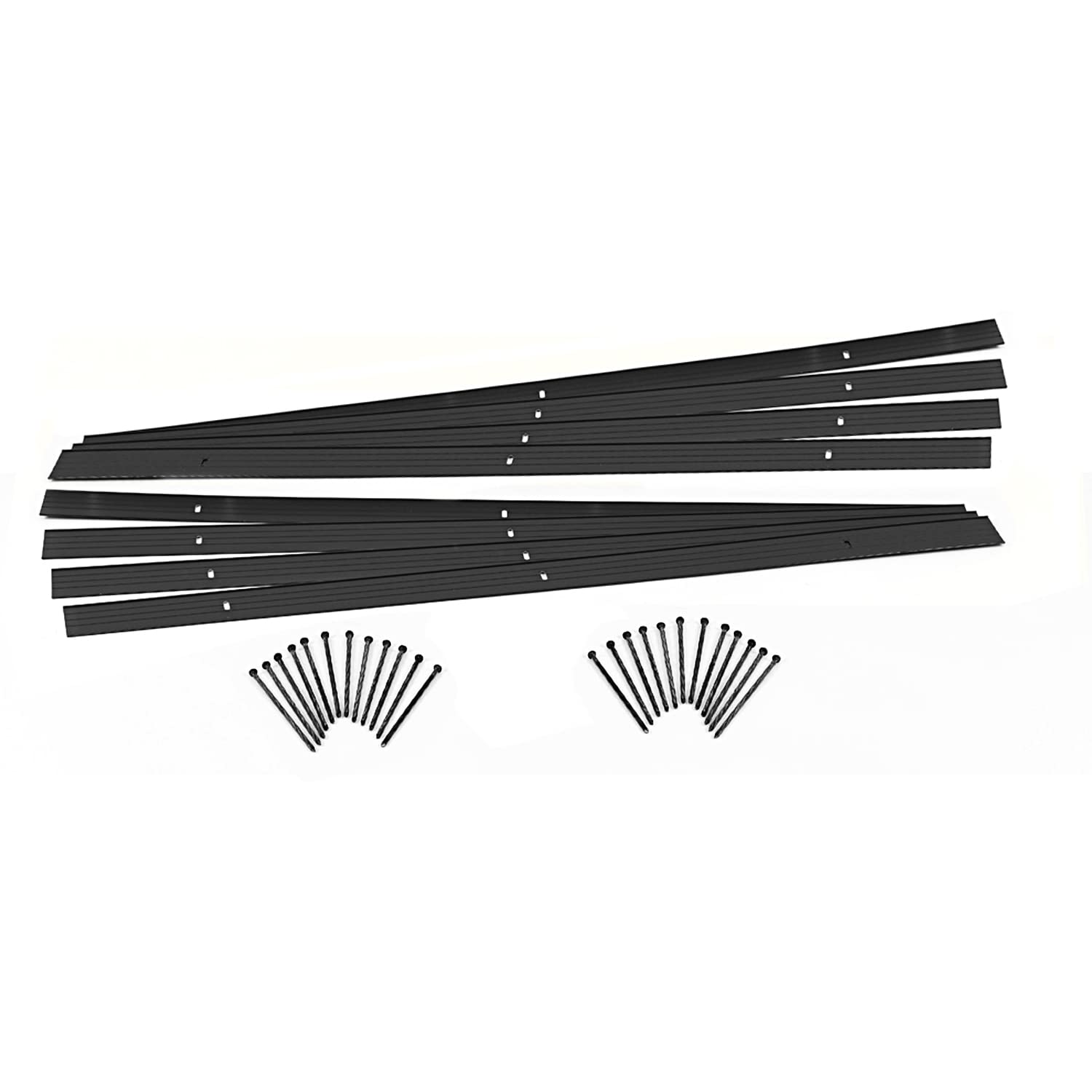 Photo 1 of EasyFlex Aluminum Landscape Edging Project Kit, 8 Metal Garden Edging Pieces with Spikes, 48 feet, Black (1806BK-48C)