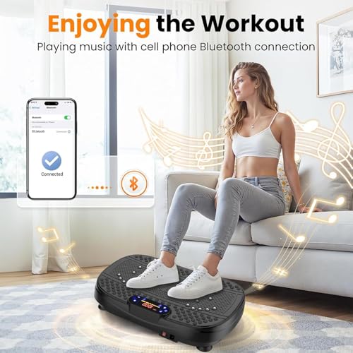DMG Vibration Plate Exercise Machine, Lymphatic Drainage Machine for Weight Loss, Full Body Workout Vibrate Fitness Platform, Helps Toning Shaping Wellness Home Gyms Workout