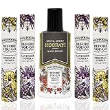 Poo-Pourri Travel Size 10mL - (2) Original Scent, (2) Lavender Vanilla Scent and Tropical Hibiscus 1.4 Ounce Bottle with Bottle Tag Included