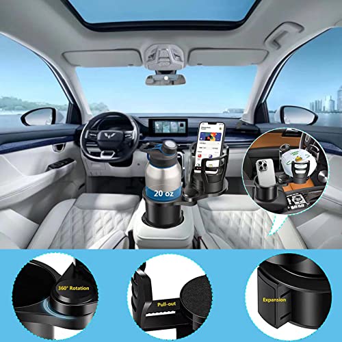 Dual Cup Holder Expander for Car, 2 in 1 Multifunctional Car Cup Holder