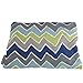 Logan + Lenora Wet + Dry Diaper Clutch - Carry Wipes, Diapers, Creams, Cloth Pads, Breast Pads, or Toiletries - Cloth Diaper Wet Bag with Dry Pocket - Made in USA - Waterproof - Chevron (Blue ZOOM)