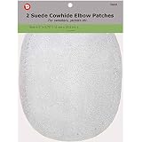 Sand/Lt.Grey Natural Garment Suede Elbow Patches 4-5/8 x 5-3/4-Inch 1-Pair, Sew-On, Perforated Edges
