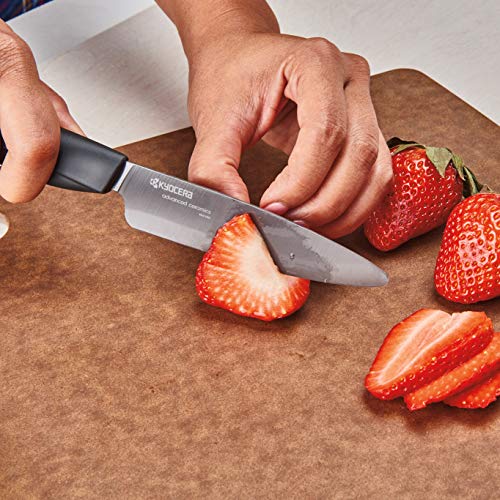Kyocera Innovation Series Ceramic 4.5" Utility Knife with Soft Touch Ergonomic Handle, Black