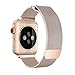 OROBAY Compatible with Apple Watch Band 42mm 44mm, Stainless Steel Milanese Loop with Magnetic Closure Replacement Band Compatible with Apple Watch Series 4 Series 3 Series 2 Series 1, Champagne Gold