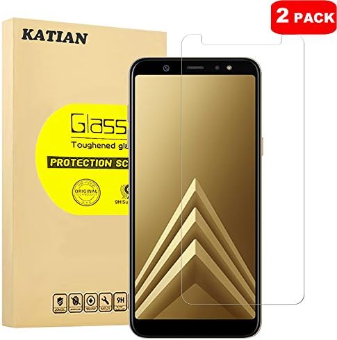 [2 Pack] Samsung Galaxy A6 Plus 2018 Screen Protector, KATIAN HD Clear Protector [Anti-Scratch] [Anti-Fingerprint] [No-Bubble] [Case-Friendly], 9H Tempered Glass Screen Film for Galaxy A6 Plus