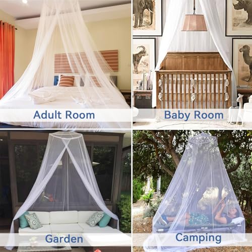 Large Mosquito Net Bed Canopy 60 x 250 x 1100 cm for Double Hanging Mosquito Net for Travel and Home Easy Installation Indoor/Outdoor
