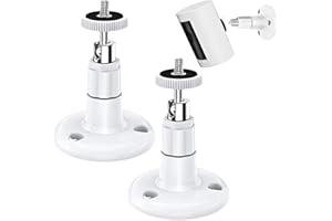 CANUMER 2Pack Adjustable Security Wall Mount Bracket for Plug-in Ring HD Security Camera & Stick up Cam Battery, 360 Degree Adhesive Indoor Outdoor Ring Camera Mount Bracket, No Drill