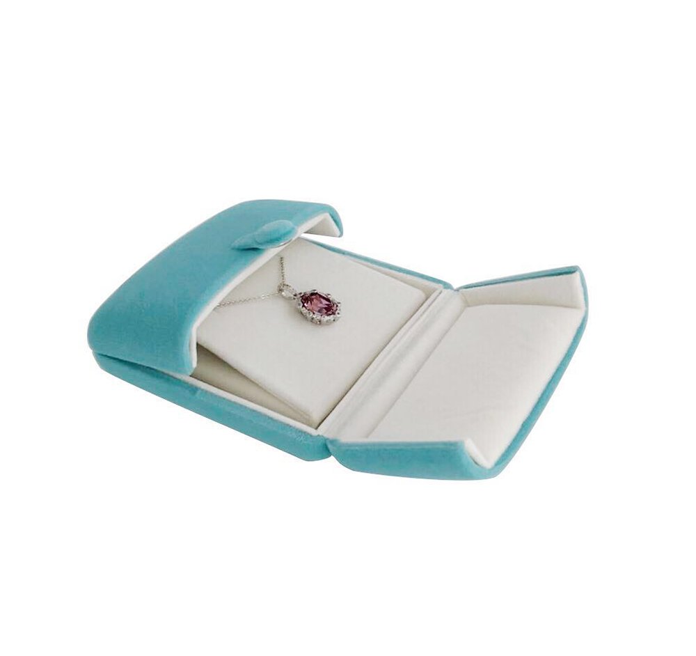 Light Blue Premium Grade Velvet Double Layer Function Jewelry Box