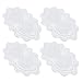 yazi Lace Coasters Doilies Set of 4 White Color Handmade Oval Crochet Cotton Lace Table Placemats 9