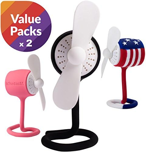 Clearance Sale MasterPal Telego Portable Fan Combo Summer Sale, A Personal Fan Powered By Rechargeable Battery (Quantity of 2, Any 2 Colors Randomly Pick)