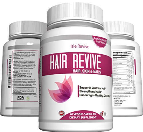 Hair Revive Vitamins, Dietary Supplement for Skin, Hair, and Nail Health, For Women and Men, (60 Capsules, 30 Day Supply)