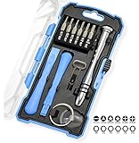 Cell Phone Repair Tools - 17-Pc Precision iPhone Repair Kit - Magnetic Pro Smartphone Tool Set with Screwdriver, Bits, Pry Bars and Suction Cup by Geeks N GearTM - Repairs Cell Phone, Screen, Laptop, Computer, Tablets and more