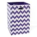 Folding Laundry Basket, Purple Chevron with Handles – High-Strength Polymer Construction – Folds for Easy Storage and Transportation