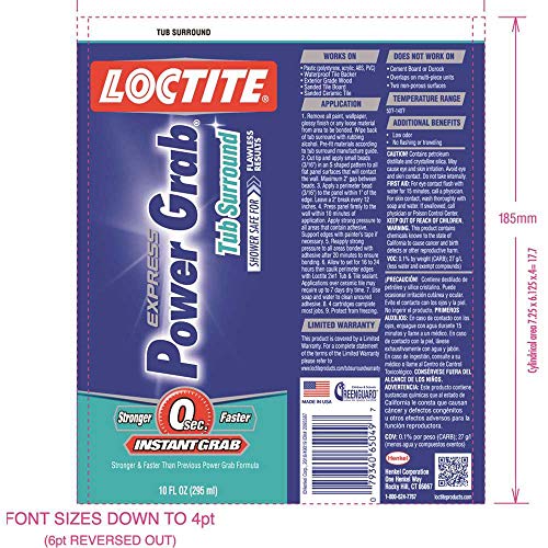 HENKEL CORPORATION Loctite Power Grab Express Tub Surround Adhesive, 10