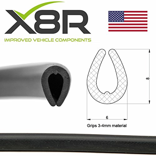 Medium Black Rubber U Channel Edging Edge Protect Protection Trim Seal Flexible Part: X8R0110