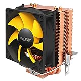 Pccooler S83 CPU Cooler - Mini CPU Heatsink - TDP 95w - Single Tower and Support Dual Fans - Copper-Colored Protective Layer - 80mm Silent Fan Suitable for Mini PC Case - Wide Compatibility