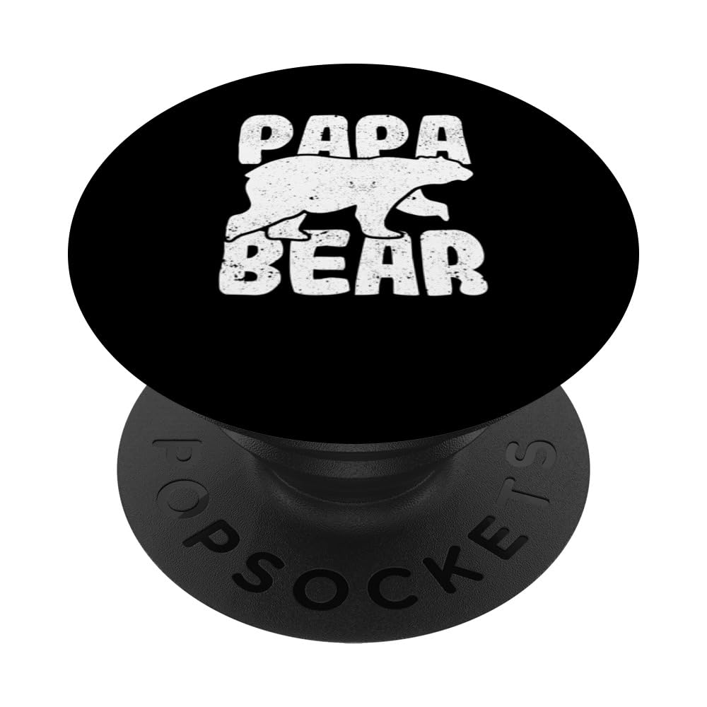 Papa Bear Funny Father's Day Family Matching Couple Daddy PopSockets Swappable PopGrip